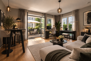 MÜNCHNER IG: Stilvolle 1,5-Zimmer-Wohnung in Schwabing mit Garten & Süd-Terrasse